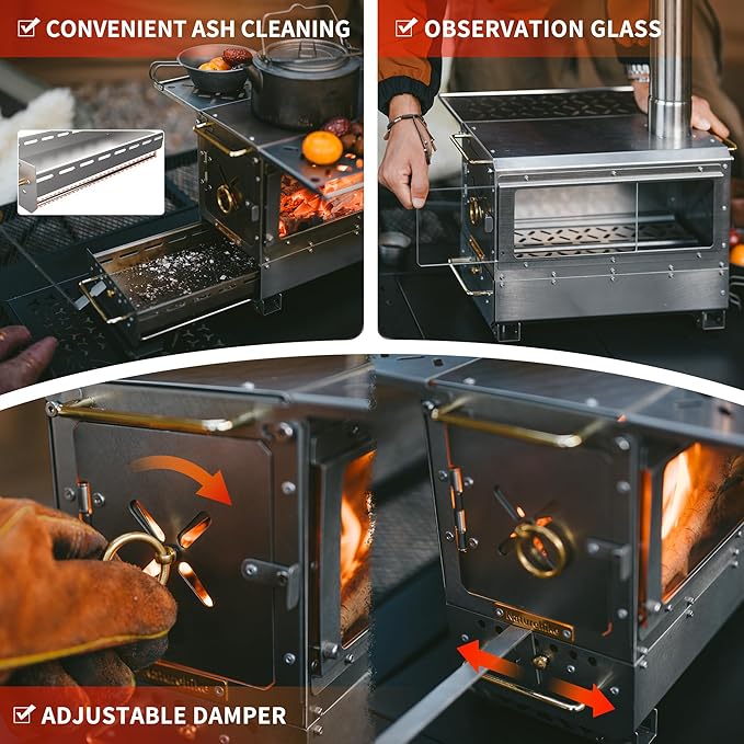 Icefield™ Tabletop Wood-Burning Stove with Chimney - Naturehike
