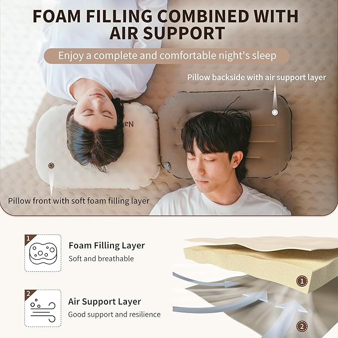 YuGu™ Hybrid Foam-Inflatable Camping Pillow - Naturehike