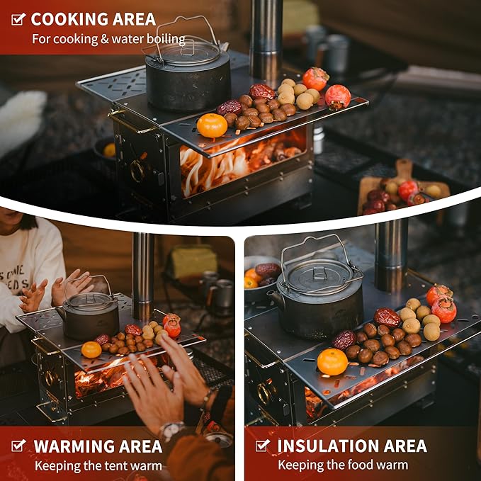 Icefield™ Tabletop Wood-Burning Stove with Chimney - Naturehike