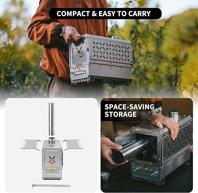 Icefield™ Tabletop Wood-Burning Stove with Chimney - Naturehike