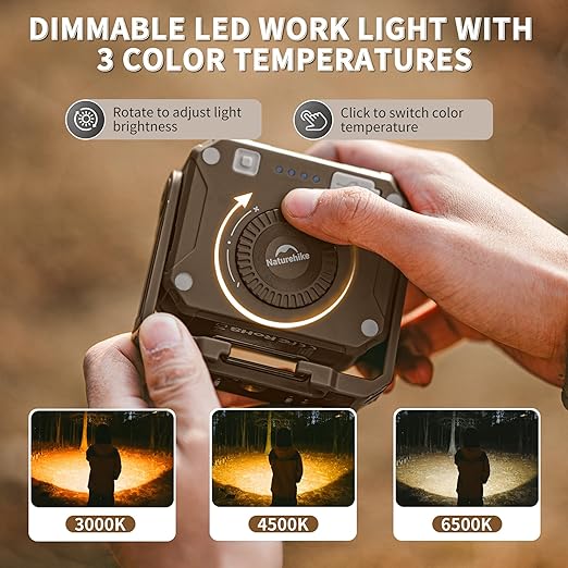 Naturehike LED Work Light 1200 Lumen Rechargeable Waterproof - Naturehike