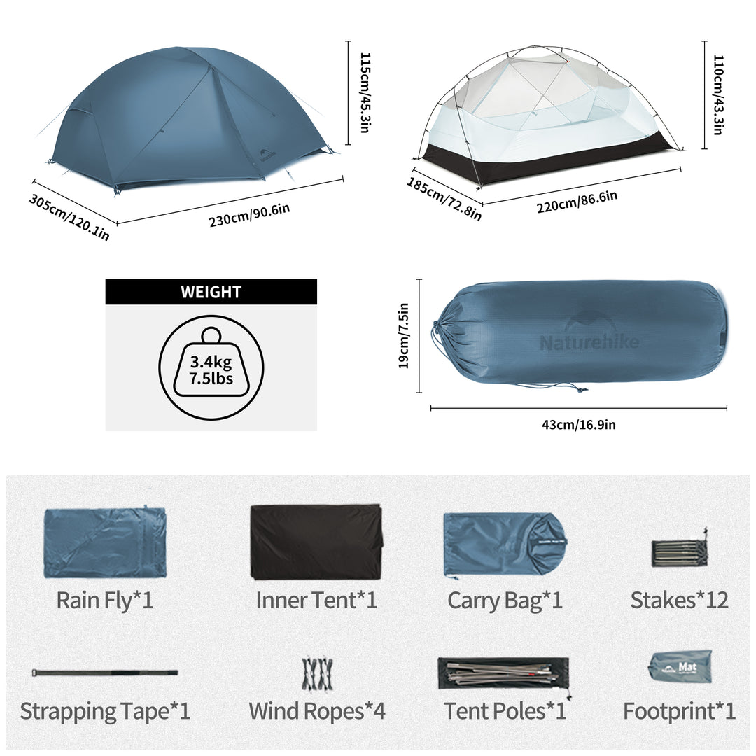 Mongar™ BASE 3-Person Backpacking Tent - Naturehike