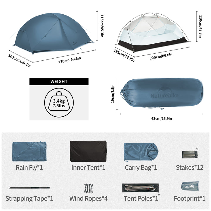 Mongar™ BASE 3-Person Backpacking Tent - Naturehike