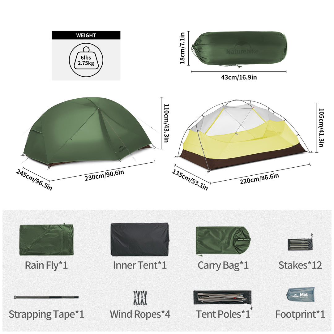 Mongar™ BASE 2-Person Backpacking Tent - Naturehike