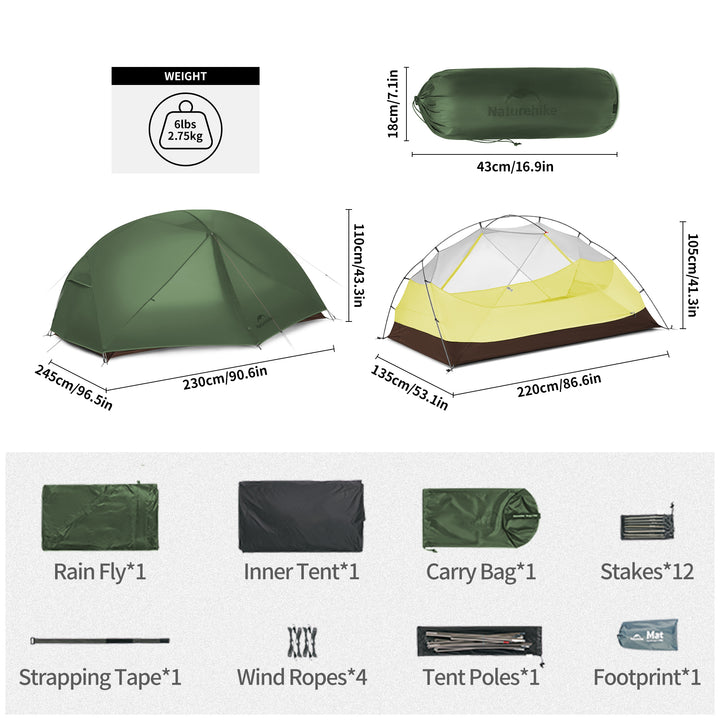 Mongar™ BASE 2-Person Backpacking Tent - Naturehike