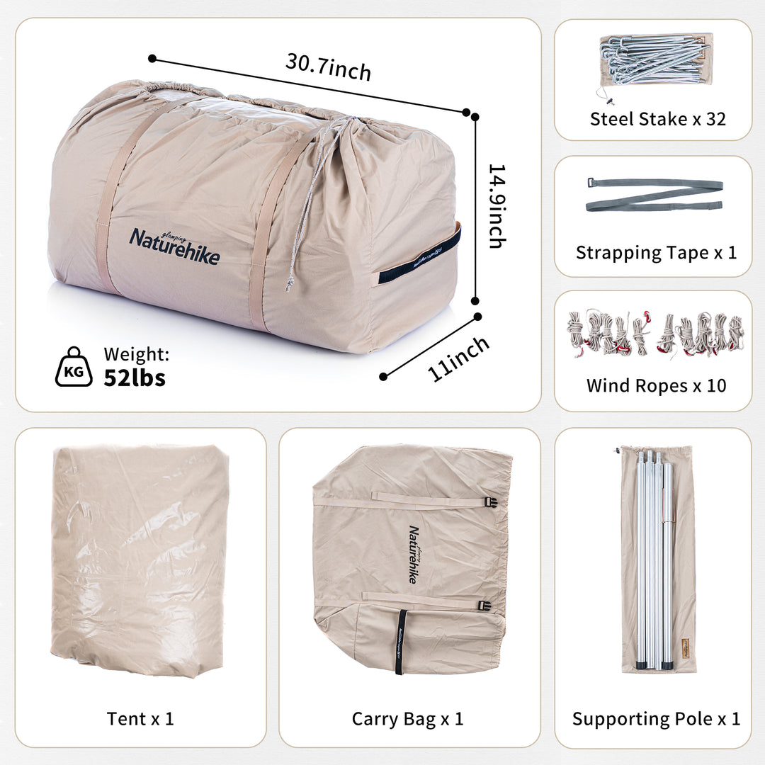 Brighten 12.3 4 Person Glamping Tent - Naturehike