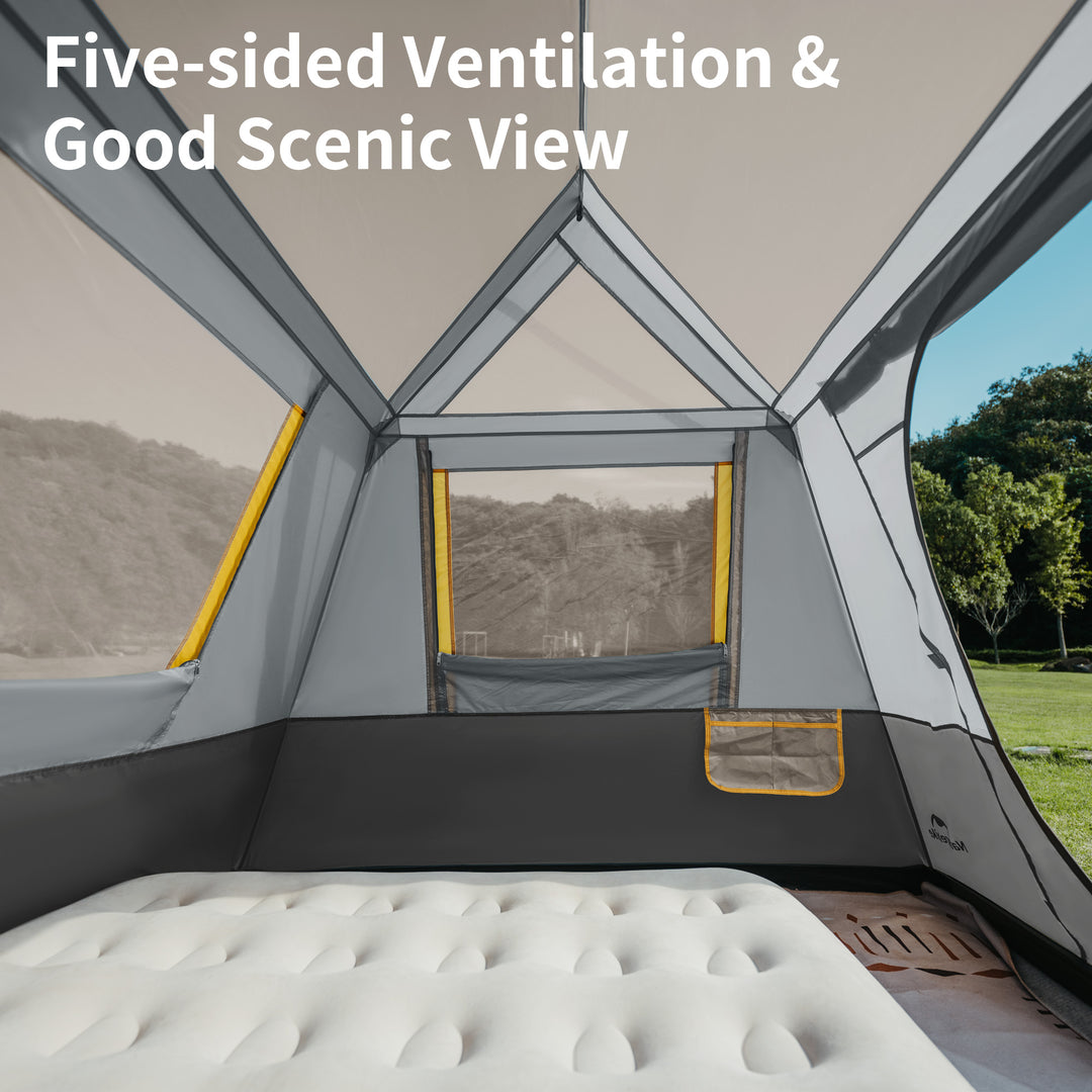 Cape™ 5.2 4-Person Square Pop-Up Camping Tent - Naturehike