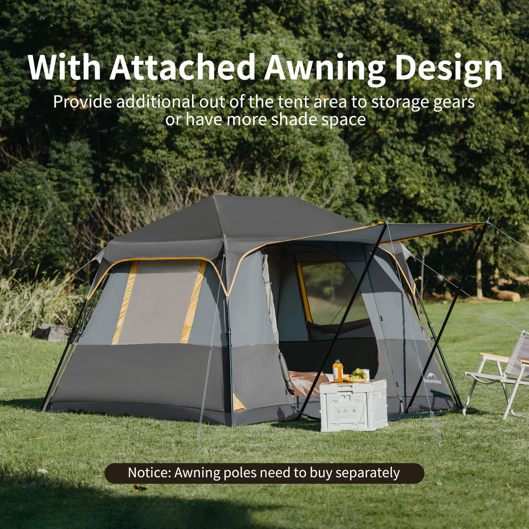Cape™ 5.2 4-Person Square Pop-Up Camping Tent - Naturehike