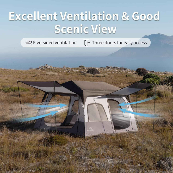 Cape™ 8.3 6-Person Square Pop-Up Camping Tent