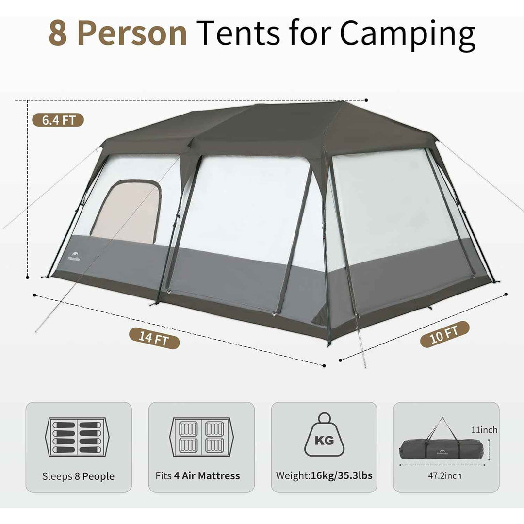 Cape™ 12.9 8-Person Square Pop-Up Camping Tent