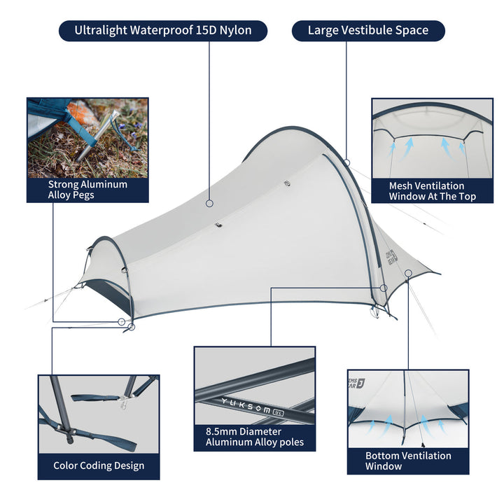 DABAN™ 1-Person Ultralight 4-Season Tunnel Tent - Naturehike