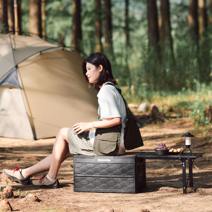 Camping table used outdoors during picnic or camping setup