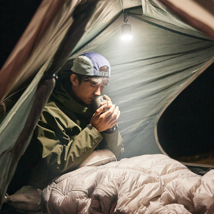 Pump lighting up a tent 