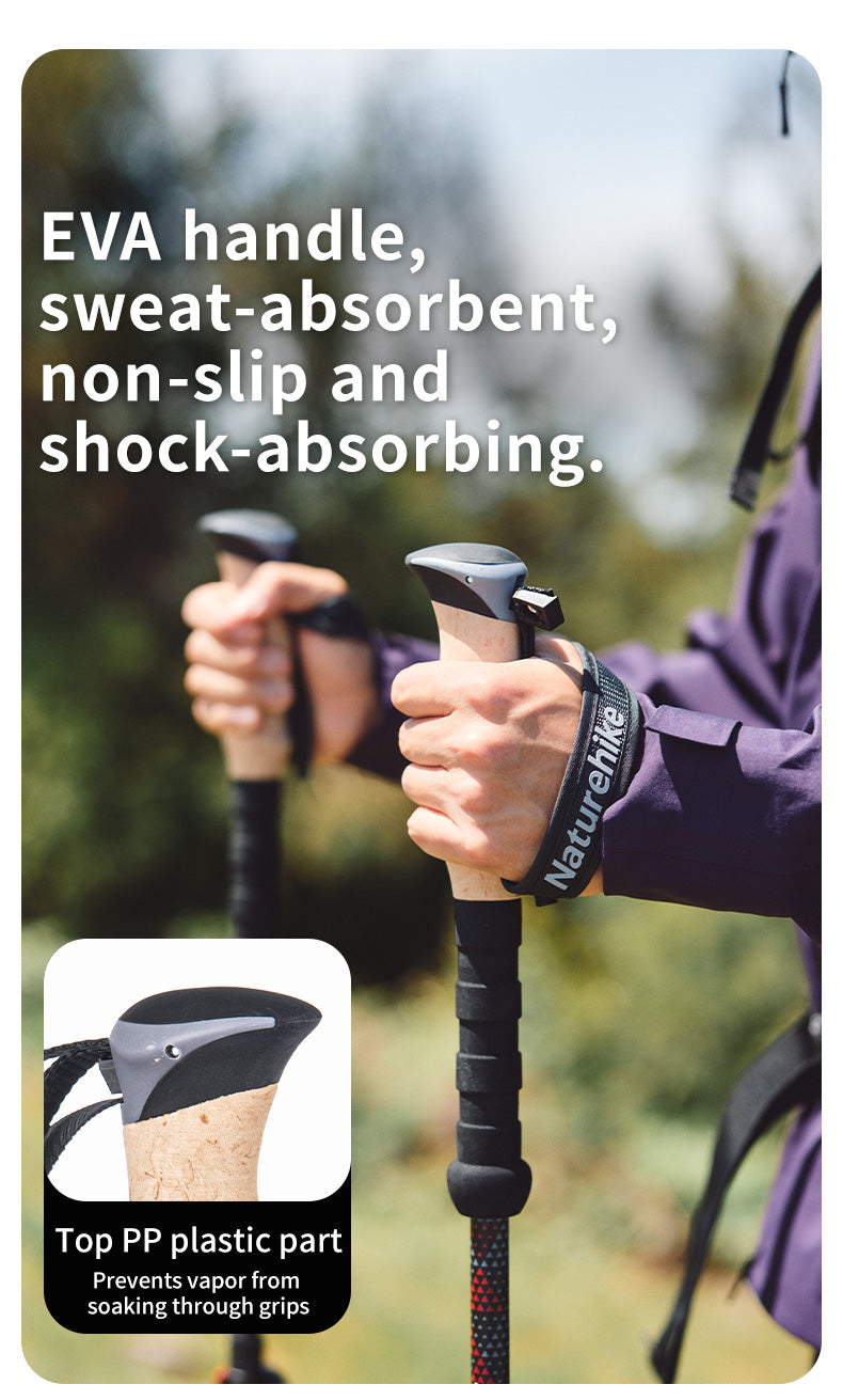 Far Wind™ Three-section Telescopic Carbon Trekking Pole - Naturehike