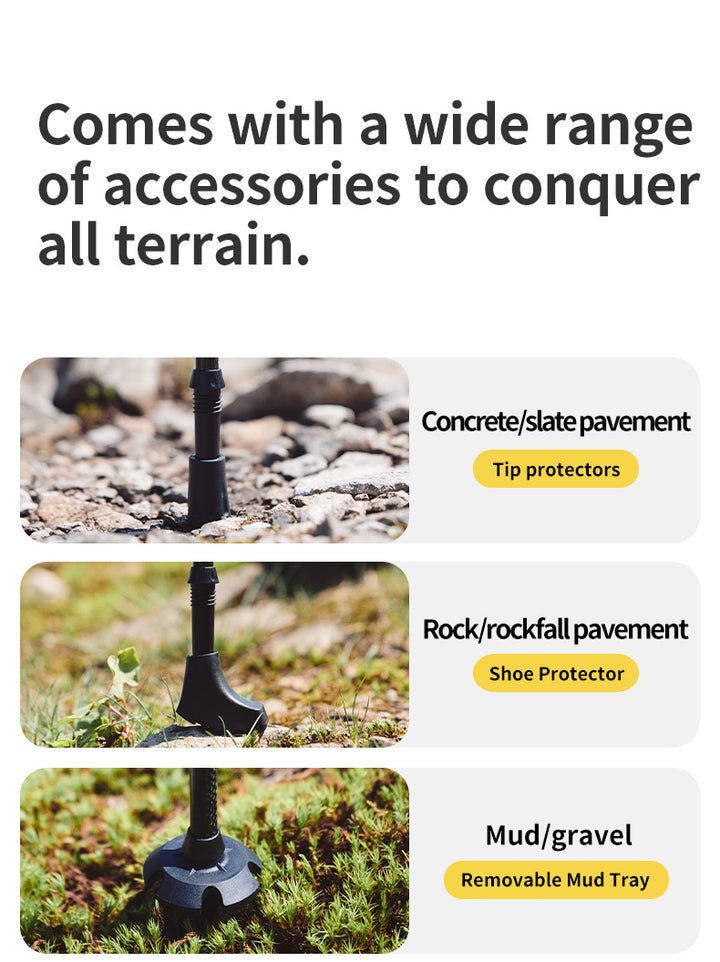 Far Wind™ Three-section Telescopic Carbon Trekking Pole - Naturehike