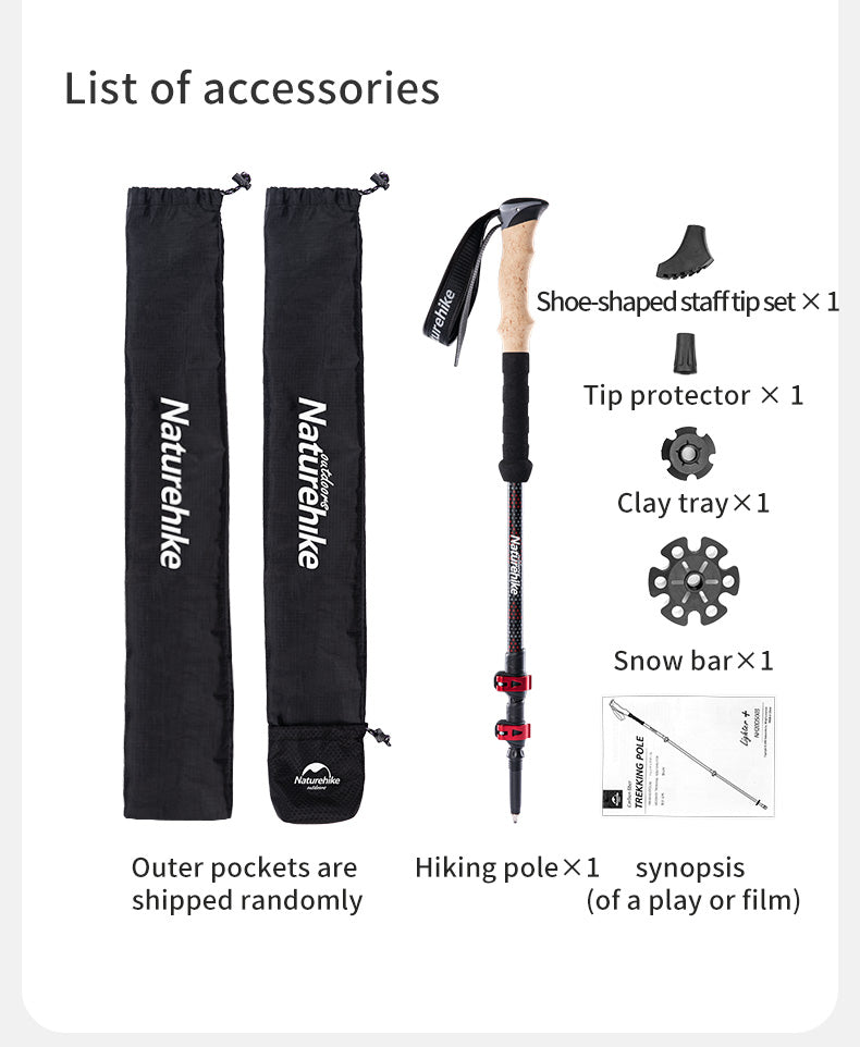 Far Wind™ Three-section Telescopic Carbon Trekking Pole - Naturehike