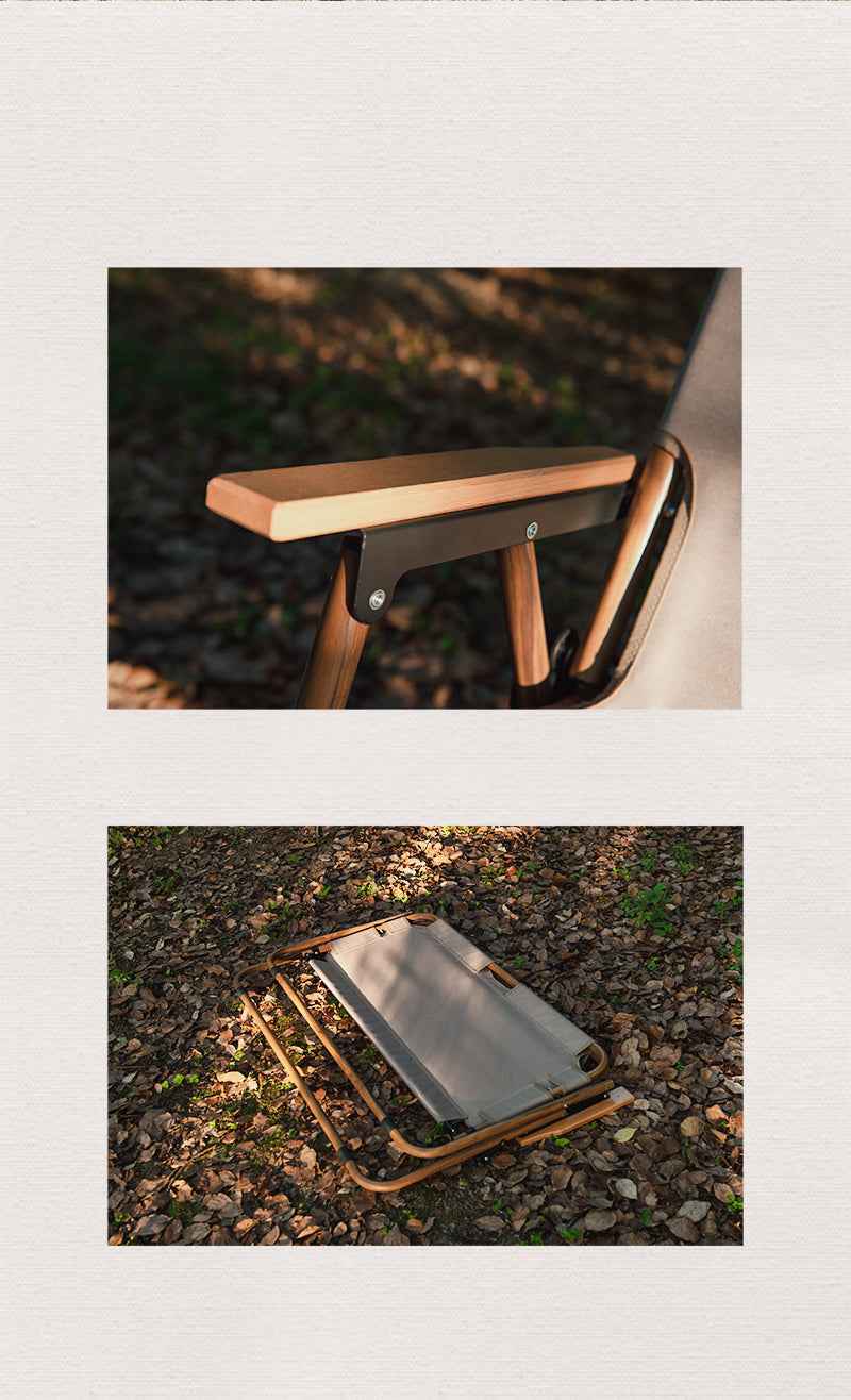 Wood Grain Double Camping Chair
