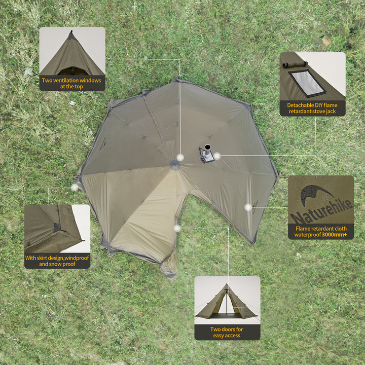 Ranch Fire™ 6-Person Octagonal Hot Tent - Naturehike