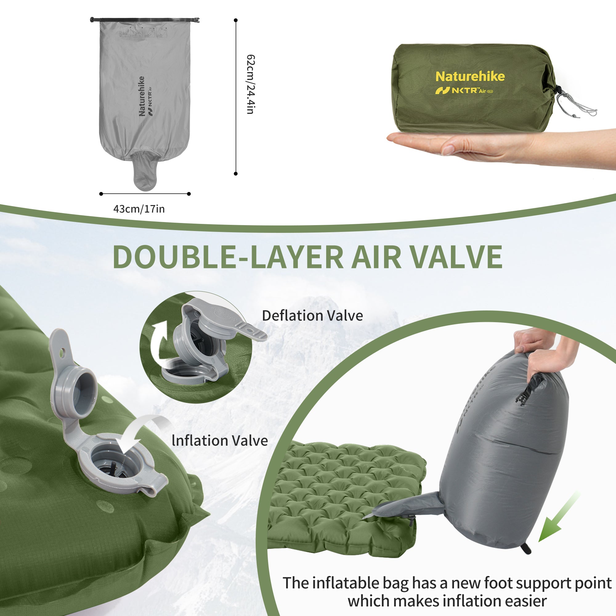 TuYe™ R4.6 Ultralight Inflatable Pad - Naturehike