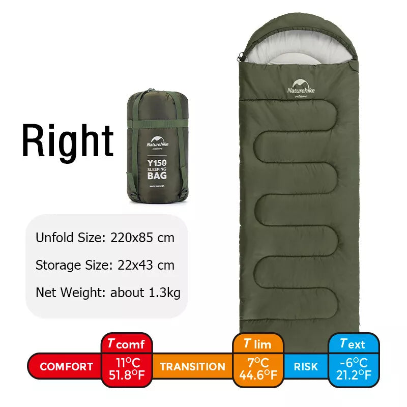 Y150L™ Hooded Synthetic Sleeping Bag 52°F / 11°C - Naturehike