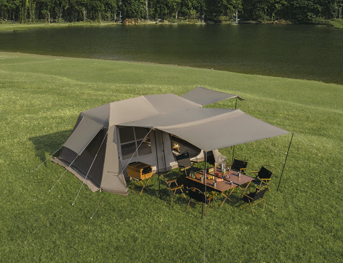 Naturehike Village family glamping tent for 4 to 8 people, spacious luxury camping shelter