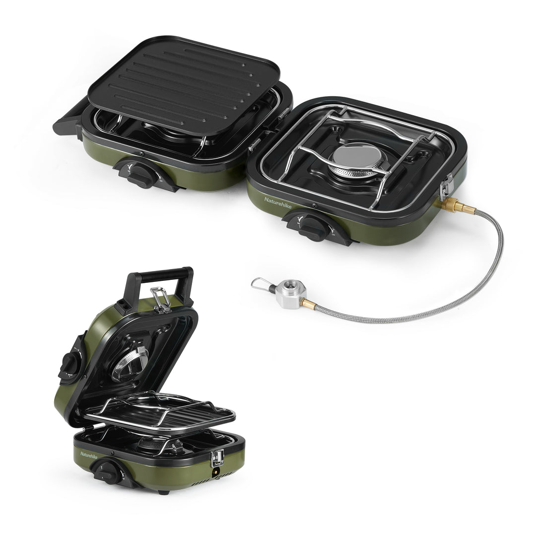 Naturehike Phantom 2-Burner Folding Camping Stove main product image, showing the compact stainless steel design on a clean white background.