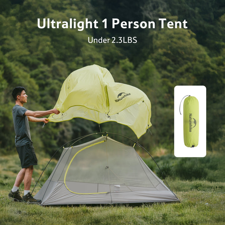 Naturehike Star Trail tent pitched during hiking adventure, highlighting portable and ultralight design