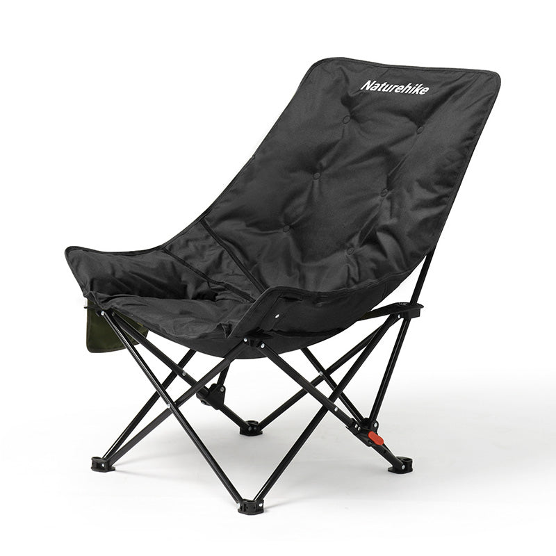 Naturehike Seastar padded camping chair in black, front view
